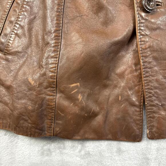 Vintage 70’s Imperial Leather and Sportswear Genuin Leather Jacket Coat Size 50 - Picture 4 of 8